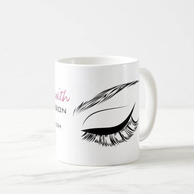 Caneca De Café Extensão de Lash de Mascara Raqueta Olhos (Frente Esquerda)
