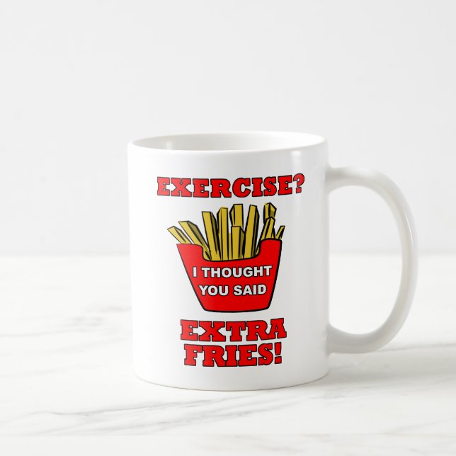 Caneca De Café Extra Fries Engraçado (Direita)