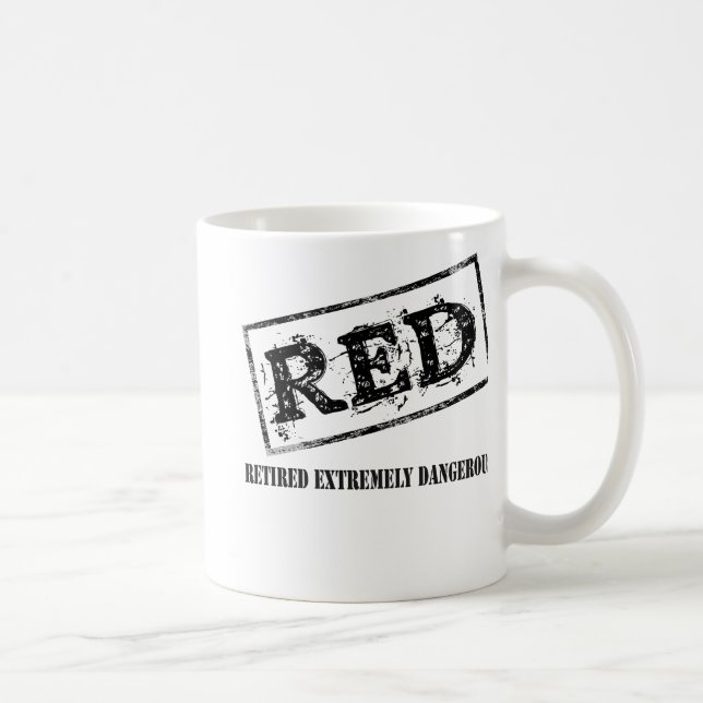 Caneca De Café Extremamente perigoso aposentado VERMELHO (Direita)