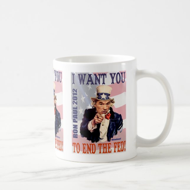 Caneca De Café Extremidade de Ron Paul o Fed 2012 (Direita)