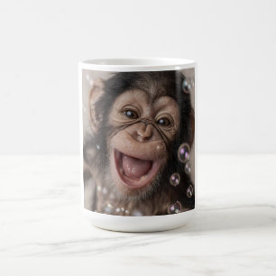 Caneca De Café Extremo Close-Up de Bebê Chimpanzé Feliz