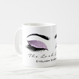 Caneca De Café Eyelash Extenção Beauty Studio Glitter