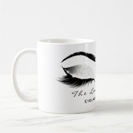 Caneca De Café Eyelash Extenção Beauty Studio White Cinza Brilhan