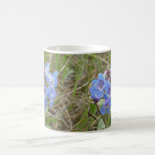 Caneca De Café F3 Flores Silvestres Azuis Penstemon Azul Delgado
