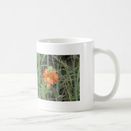 Caneca De Café F40 Flores Silvestres Laranja Malva Escarlate