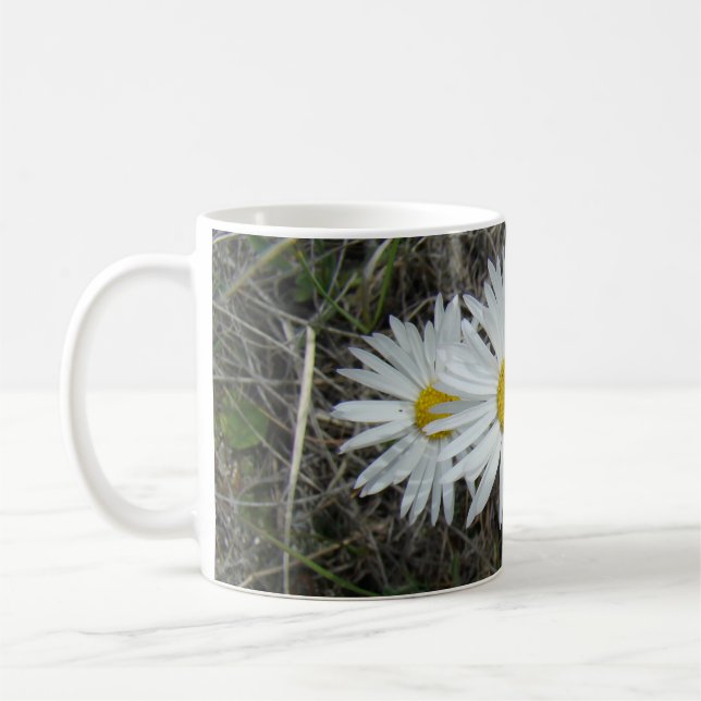 Caneca De Café F42 Flores Brancas Aster Suave (Esquerda)