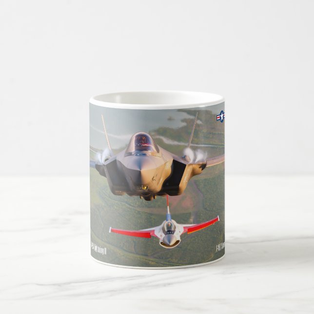 Caneca De Café F-35A LIGHTNING II and F-16C VIPER (Centro)