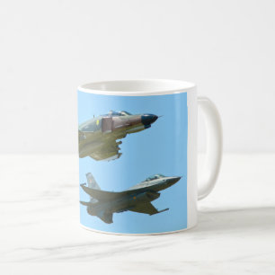 Caneca De Café F-4 FANTOM e F-16 FALCÃO DE LUTA