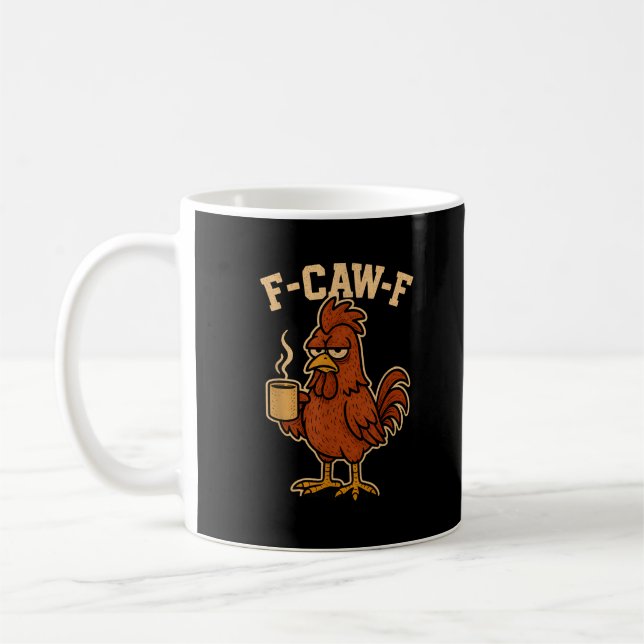 Caneca De Café F-Caw-F Café Galo Frango Pássaro Engraçado (Esquerda)