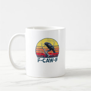Caneca De Café F-Caw-F Corvo Engraçado Corvo Vintage Gótico Pássa