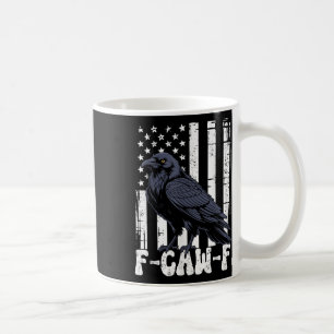 Caneca De Café F Caw F Corvo Preto Pássaro Preto Retro Bandeira E