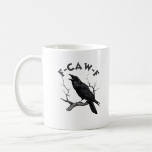 Caneca De Café F-Caw-F Corvo Trocadilho Pássaro Engraçado Grunge