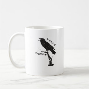 Caneca De Café F-Caw-F Corvo Trocadilho Pássaro Engraçado Grunge