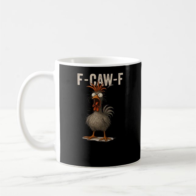 Caneca De Café F-Caw-F Frango Retro Clássico (Esquerda)