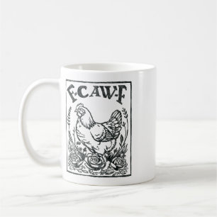 Caneca De Café F-caw-f Galinha Engraçada Sarcasmo Jogo de Palavra