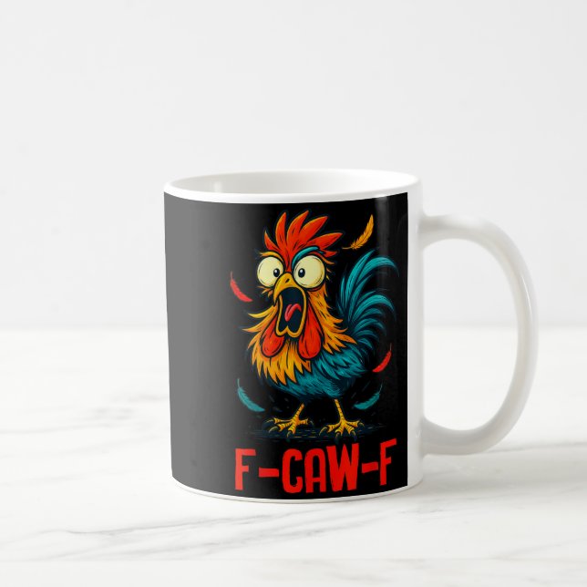 Caneca De Café F-caw-f Rooster Meme Funny Chicken Humor Joke Fcaw (Direita)