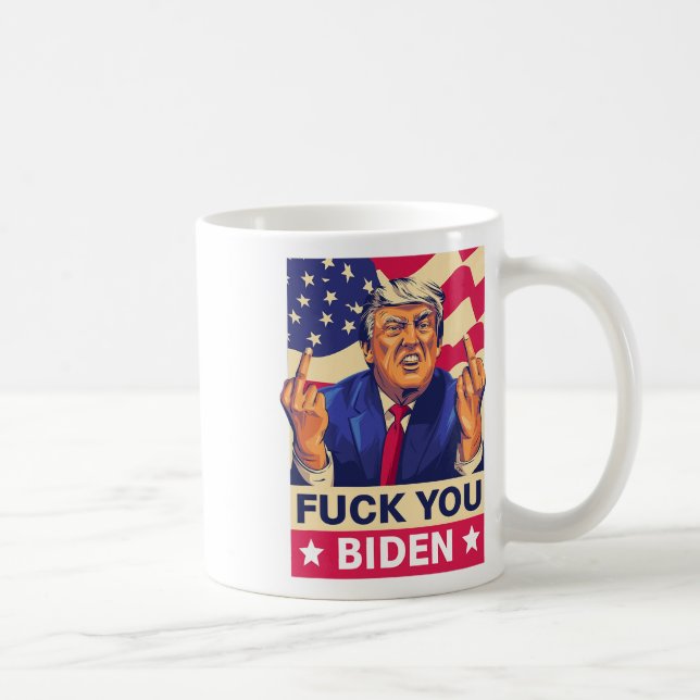 Caneca De Café F%ck Você Biden Engraçado Trump (Direita)