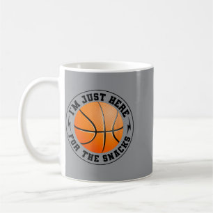 Caneca De Café Fã de Basquete Estou Aqui Pelos Lanches Engraçado