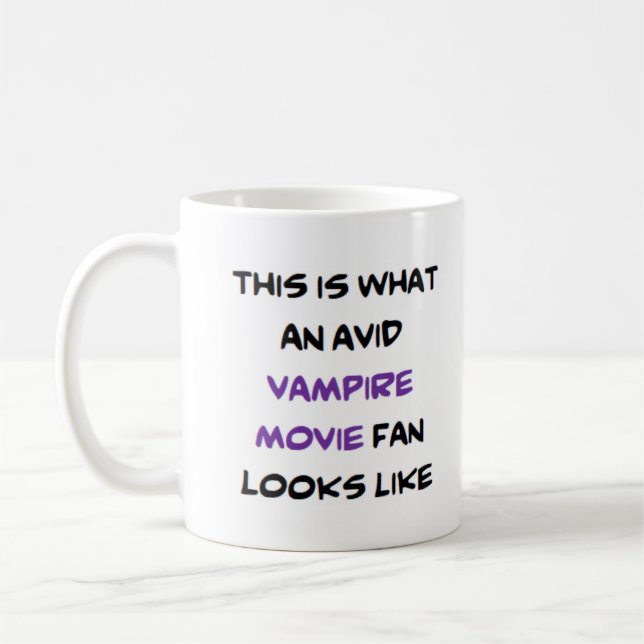 Caneca De Café fã de filmes de vampiro, avid Mug (Esquerda)