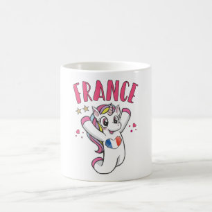 Caneca De Café Fã de futebol da França Unicórnio com bandeira do 