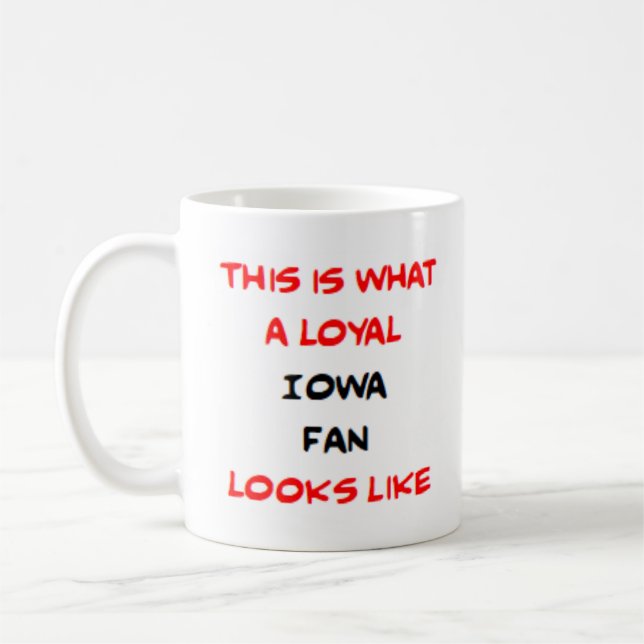 Caneca De Café fã de Iowa, leal (Esquerda)