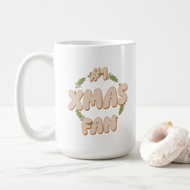 Caneca De Café Fã de Natal (Com Donut)