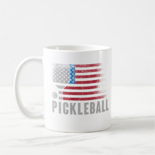 Caneca De Café Fã de Pickleball da Bandeira dos EUA Melhor Presen