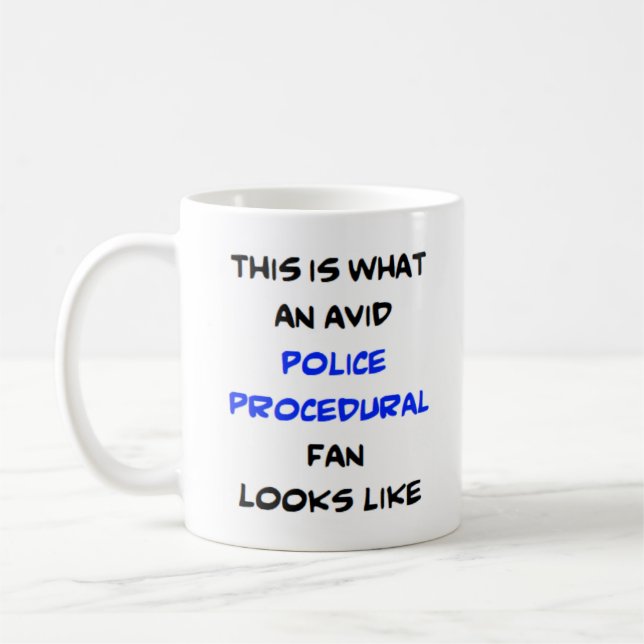Caneca De Café fã de procedimento policial, ávido (Esquerda)