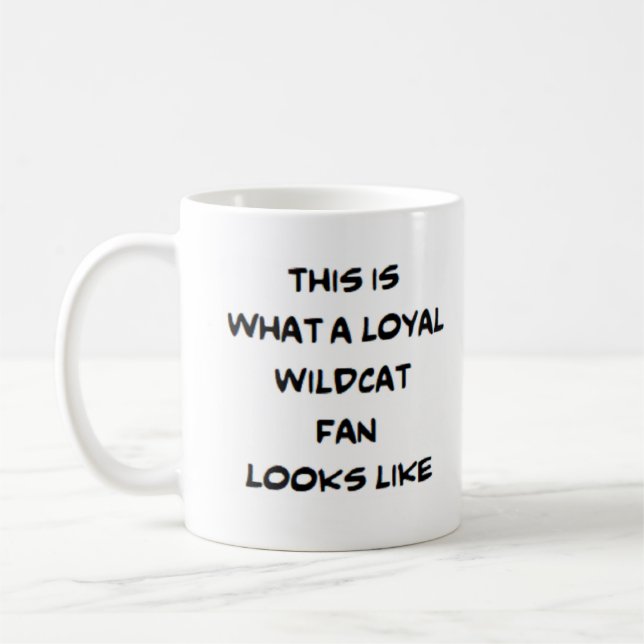 Caneca De Café fã de wildcat, leal (Esquerda)