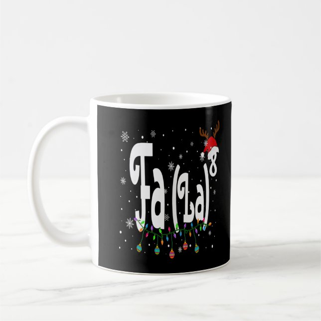 Caneca De Café FA (LA)8 Natal engraçado 2021 Santa Hat Fa La Math (Esquerda)