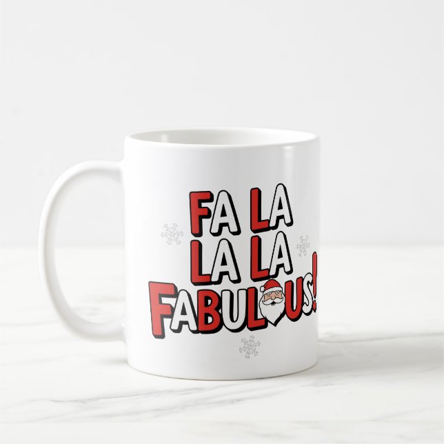 Caneca De Café Fa La La Fabulous! 🎅 ✨ (Esquerda)
