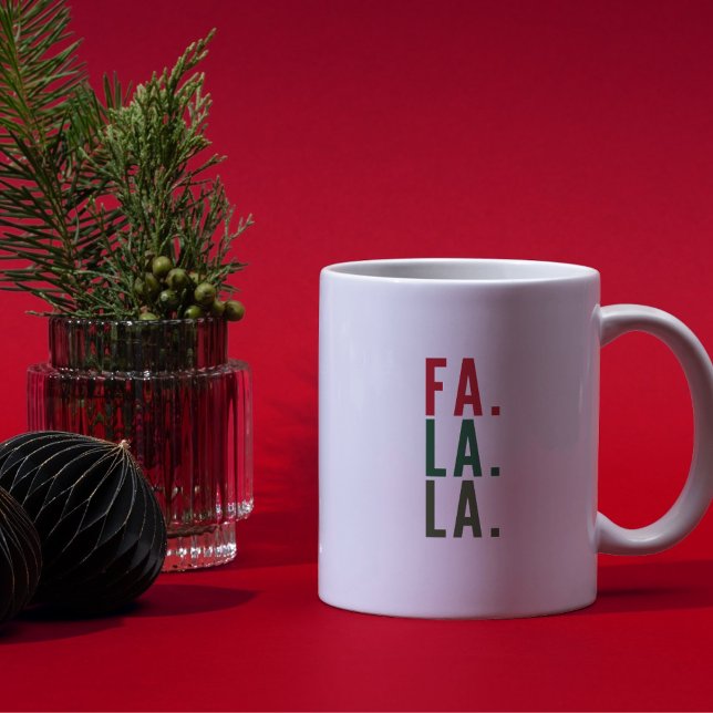 Caneca De Café Fa La La, Festivo Holiday Drinkware (Criador carregado)