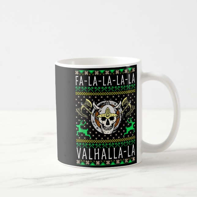 Caneca De Café Fa-la-la-la Valhalla-la Deus Viking Natal Feio (Direita)