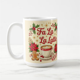 Caneca De Café Fa la la latte biscoitos de gengibre
