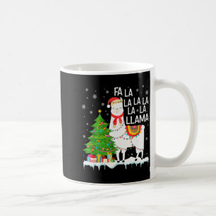 Caneca De Café Fa La La Lhama Natal Pijama Divertido De Natal Ani