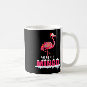 Caneca De Café Fa La La Mingo Flamingo Christmas — Chapéu Vermelh