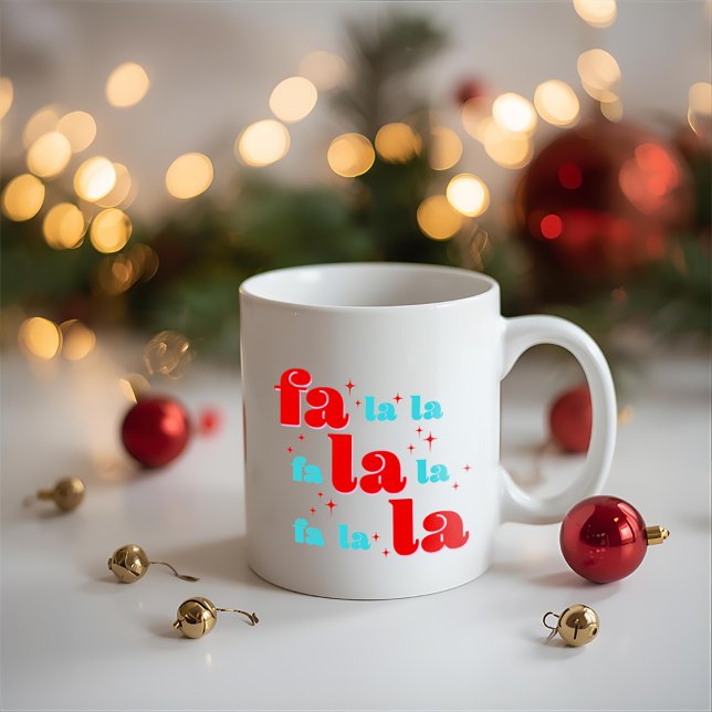 Caneca De Café Fa La La Natal (Criador carregado)