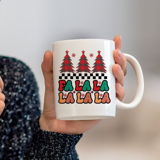 Caneca De Café Fa la la Retro Groovy Feriados de Natal (Fa la la la Retro Groovy Christmas Holidays Coffee Mug)