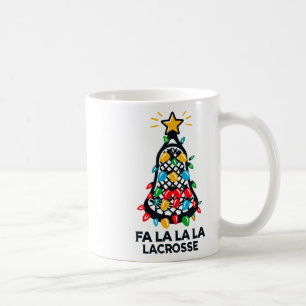 Caneca De Café Fa La Lacrosse Player Árvore De Natal Luzes Xma