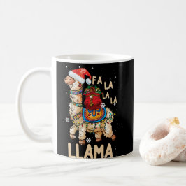 Caneca De Café Fa La Llama Natal Camisa Natal Lllama