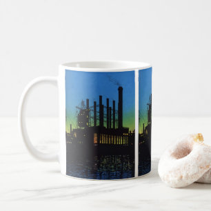 Caneca De Café Fábrica de Manufatura ao Pôr do Sol, Negócios Vint