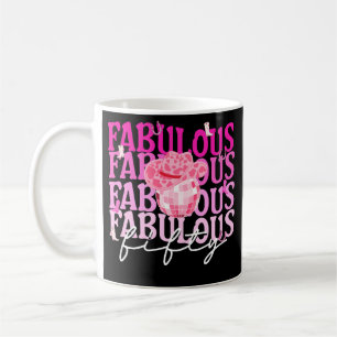 Caneca De Café Fabulosa 50 Cowgirl Rosa Disco 50º Aniversário