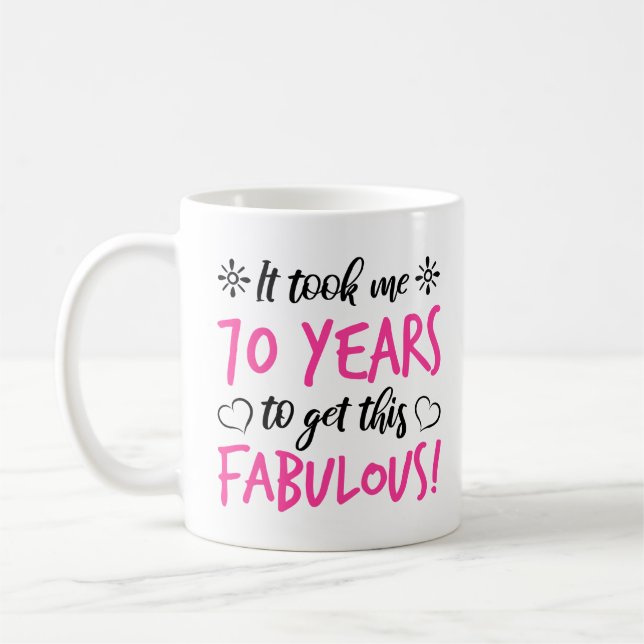 Caneca De Café Fabuloso 70 Birthday (Esquerda)