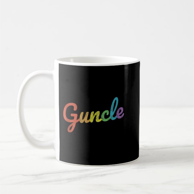 Caneca De Café Fabuloso Guncle LGTBQ Novo Gay Tio Rainbow (Esquerda)