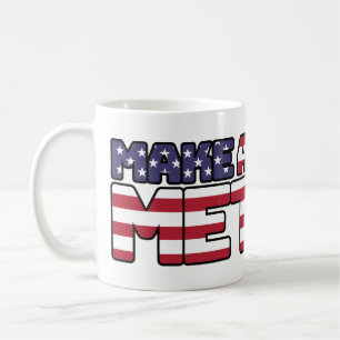 Caneca De Café Faça a Métrica Americana - Sinalizador Americano -