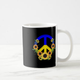Caneca De Café Faça a Paz e Girassóis para a Ucrânia - Rezando Po