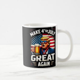 Caneca De Café Faça Excelente De 4 De Julho Novamente Bebendo De