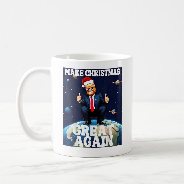 Caneca De Café Faça Excelente De Natal Novamente Xmas Engraçado T (Esquerda)