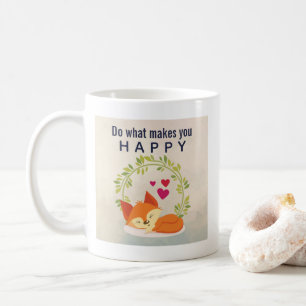 Caneca De Café Faça o que te faz feliz dormindo com corações