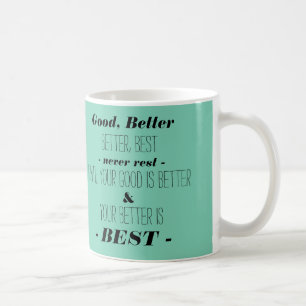Caneca De Café Faça seu melhor - Aqua com tipografia preta